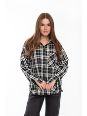 Сорочка в клітинку  RA-171 XS/S Чорний + біла клітинка Чорний Чорний + біла клітинка XS/S
