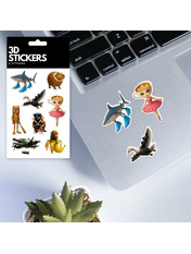 3D стікери "Вallerina capuchina mix 8 дизайнів" SB-64 3D стікери