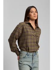 Сорочка в клітинку RA-261035 one size Хакі Зелений Хакі one size