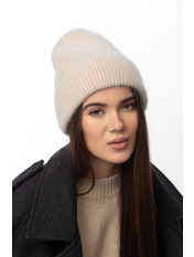 Ангорова шапка SHP-F-49009 Бежевий Крем-брюле