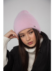 Ангорова шапка SHP-49164 Рожевий Роуз