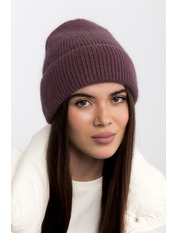 Ангорова шапка SHP-F-49009 Сірий Пансе