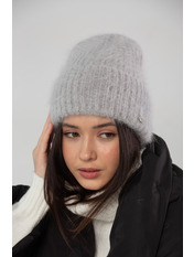 Ангорова шапка SHP-46566 Світло-сірий1 Сірий