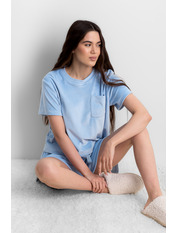 Велюрова піжама  PGM-230107 Блакитний XS/S Блакитний  XS/S