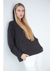 Худі вільне однотонне KOF-7313 Чорний XS/S