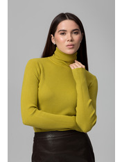 Водолазка з коміром  приталена GO-1302 one size Оливковий Зелений Оливковий one size