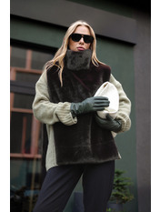 Хутряна манішка  MA-1710 Шоколадний