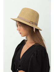 Капелюх федора SHL-2228F Бежево-сірий Сірий