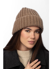 В'язана  шапка SHP-202304 Коричневий Верблюд