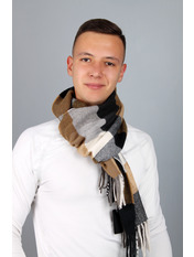 Чоловічий шарф MS-02 Сірий+коричневий Сірий Коричневий
