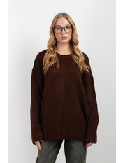 Светр з вирізом KOF-3032 one size Коричневий Коричневий one size