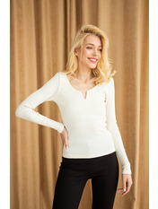 Лонгслів однотонний KOF-5134601 Молочний Білий S