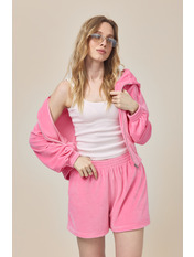 Велюровий костюм з шортами KT-803 M Рожевий Рожевий M