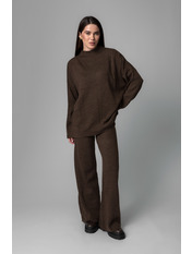 Трикотажний костюм KT-20025 Коричневий one size Коричневий меланж Коричневий меланж one size