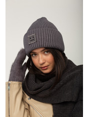 Вовняна шапка SHP-220712 Сірий