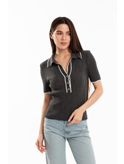 Футболка поло трикотажна приталеного крою FUT-12139 one size Графіт Сірий Графіт one size