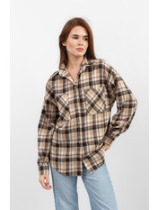 Сорочка в клітинку  RA-929056 M/L Бежевий Бежевий + коричневий Бежевий + коричневий M/L