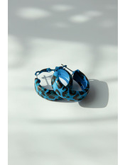 Сережки кільця SER-801 Синій
