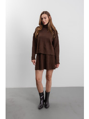 Трикотажний костюм зі спідницею KT-7777 Коричневий one size Коричневий one size