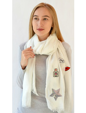 Шарф H-17-026-WJ Білий, Білий яя_180*70