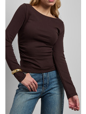 Лонгслів LNG-31401 L Темно-коричневий Коричневий Темно-коричневий L
