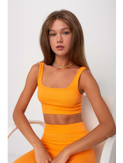 Топ в рубчик FUT-101 Помаранчевий Жовтий XS/S