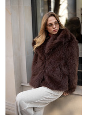 Шуба з еко-хутра SH-2106 S Коричневий Коричневий S
