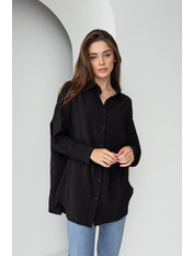 Сорочка з віскози без кишень однотонна RA-11432 Чорний S