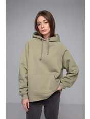Худі вільне однотонне KOF-1120 Оливковий Зелений M