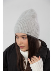 Ангорова шапка SHP-46365 Світло-сірий1 Сірий