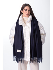 Шарф кашеміровий двохсторонній SH-106277 Сірий Темно-сірий+графіт