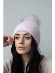 Ангорова шапка SHP-1815 Рожевий