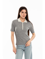 Футболка поло трикотажна приталеного крою FUT-12087 one size Сірий Сірий one size