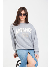 Світшот з принтом S-791 Сірий Темно-сірий XS