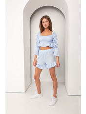 Літній костюм KT-12256 Блакитний. Синій S