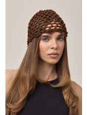 Ажурна шапка  AJ-01 Коричневий