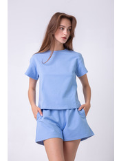 Бавовняний костюм KT-5887 Блакитний. Синій XS