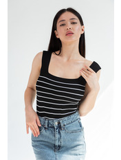Топ трикотажний FUT-3681 Білий Чорний Чорно білий one size
