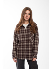 Сорочка в клітинку  RA-283 XS/S Коричневий + молочний Коричневий Коричневий + молочний XS/S