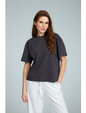 Футболка бавовняна прямого крою FUT-128 M/L Сірий Сірий M/L