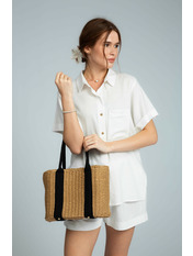 Плетена сумка SS-3204 Капучино Бежевий