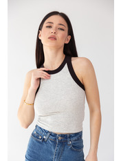 Топ трикотажний FUT-330007 Сірий Чорний Сіро-чорний M