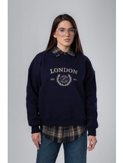 Світшот з вишивкою на флісі SW-F-533 M/L Синій Синій M/L