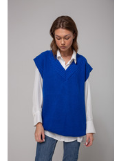 Жилетка в'язана однотонна G-678 Синій one size