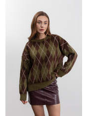 Светр вільний KOF-4652 one size Зелений Хакі Хакі one size