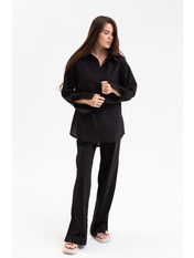 Лляний костюм KT-1522 Чорний XS-S